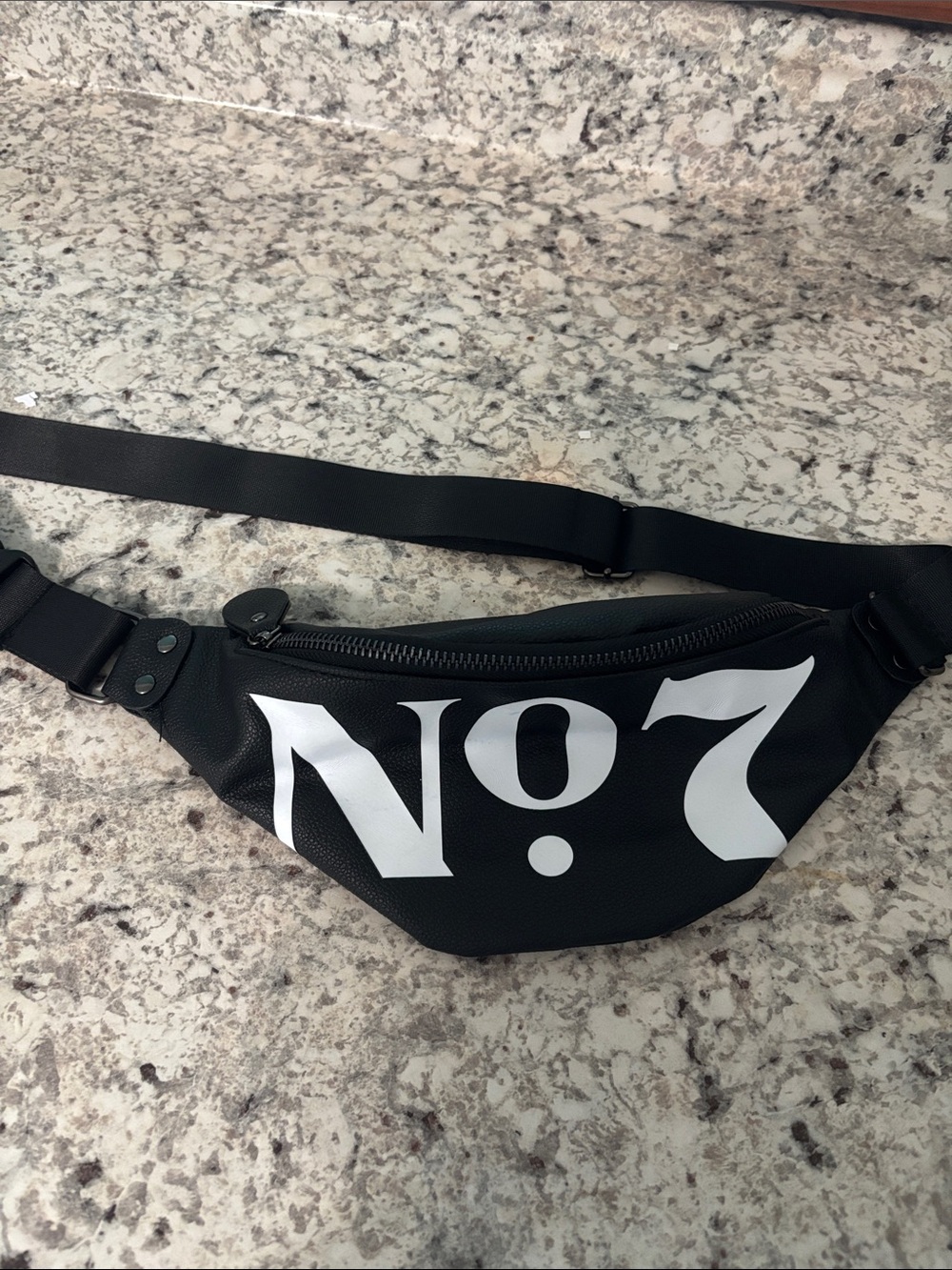 No7  JACK  Daniel’s Black Faux Leather Waist Bag